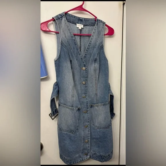 Women's Blue Denim Dress Old West Le Lis - Picture 3 of 4
